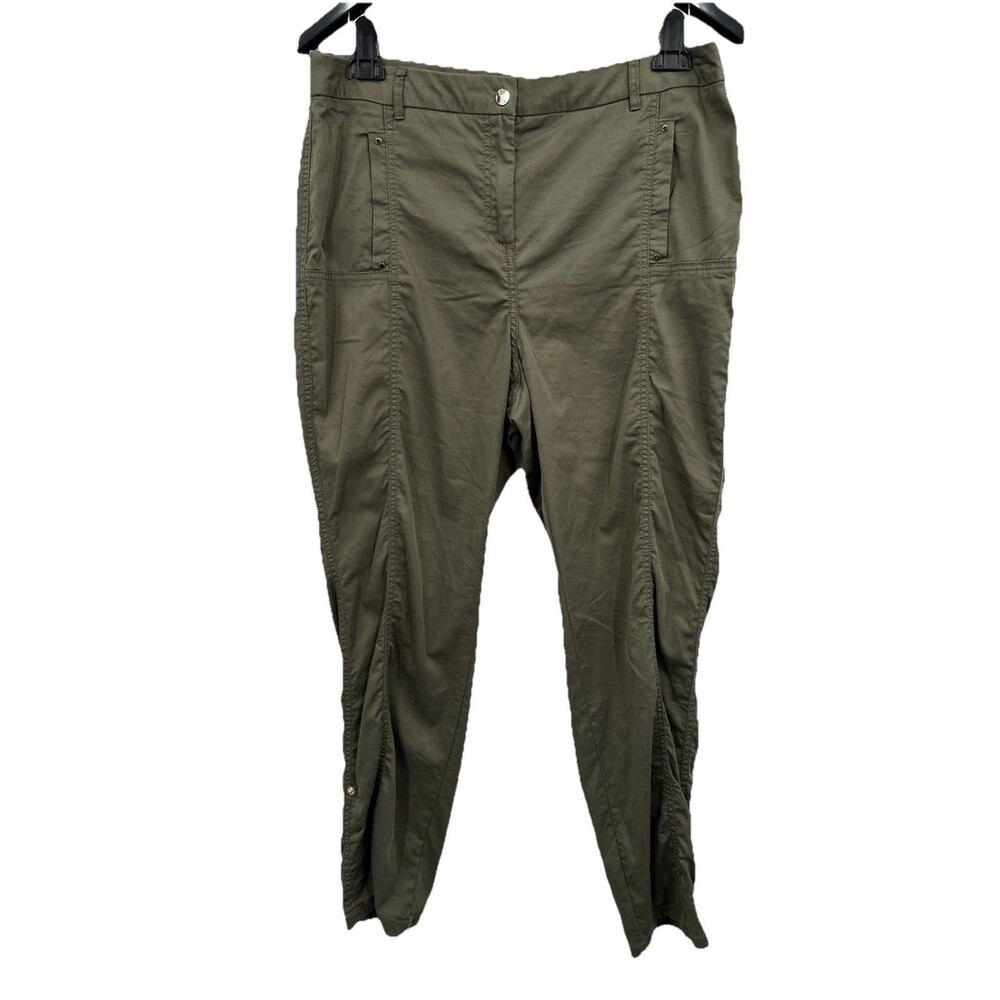 Chicos The Ultimate Fit Luxe Utility Convertible Ankle Pants Olive Green Sz 2 12